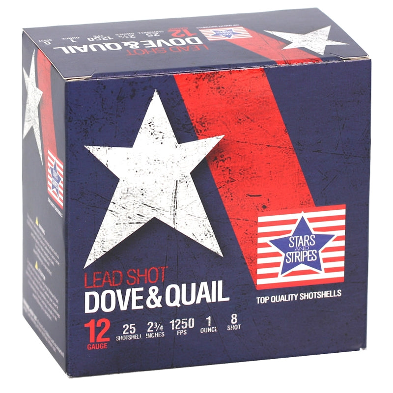 Stars and Stripes Dove & Quail 12 Gauge Ammo 2 3/4'' 1 oz. #8 Shot