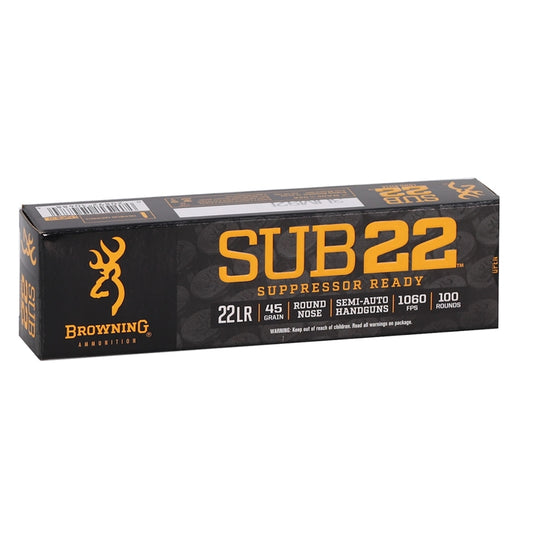 Browning Sub-22 22 Long Rifle Ammo 45 Grain LRN Subsonic