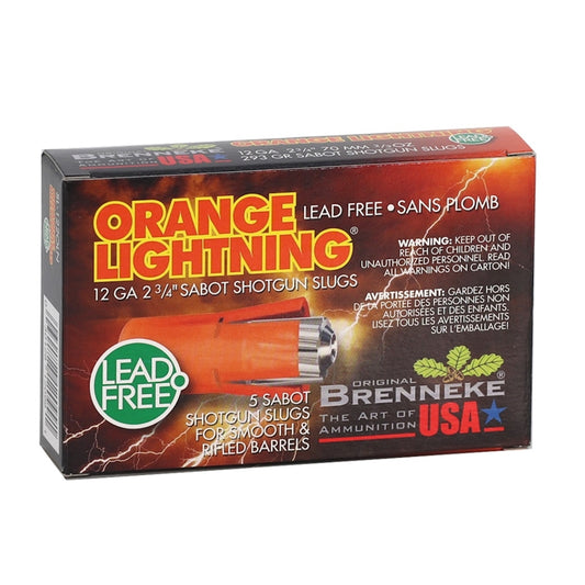 Brenneke Orange Lightning 12 Gauge Ammo 2 3/4" 2/3 oz 293 Grain Lead Free Sabot