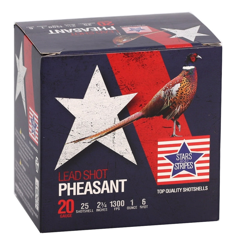 Stars and Stripes Pheasant Load 20 Gauge Ammo 2 3/4" 1 oz. #6 Shot