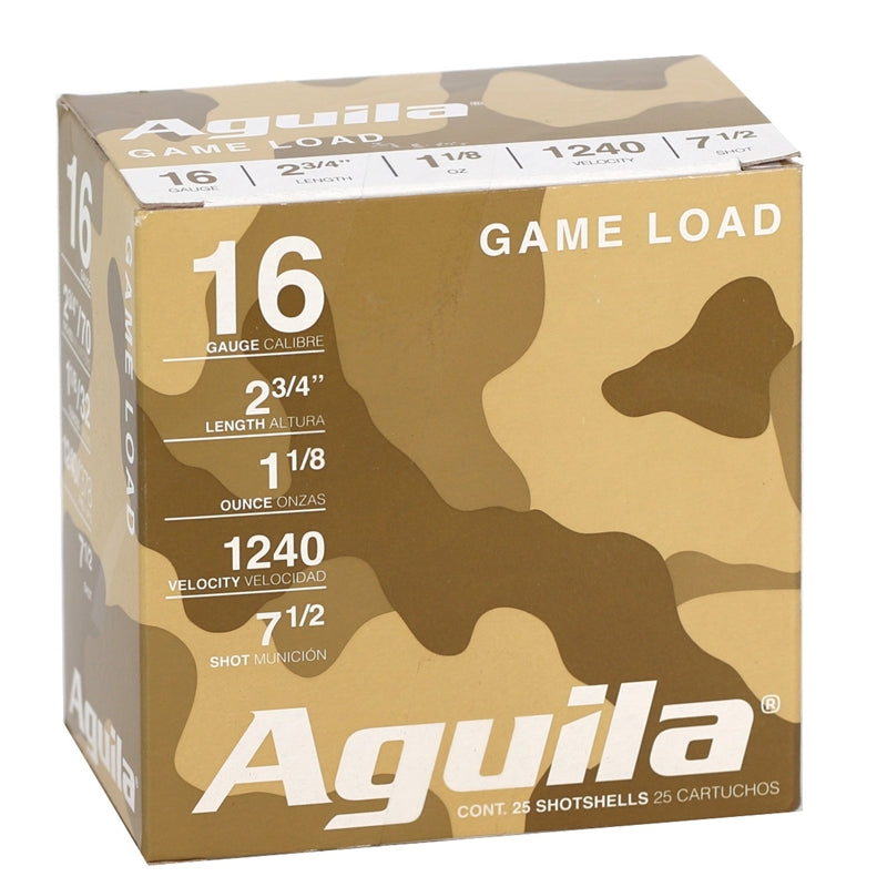 Aguila Game Load 16 Gauge Ammo 2-3/4" 1 1/8 oz. #7.5 Lead Shot