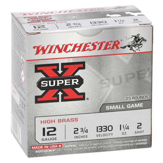 Winchester Super-X High Brass 12 Gauge Ammo 2-3/4" 1-1/4 oz #2 Shot 250 Rounds