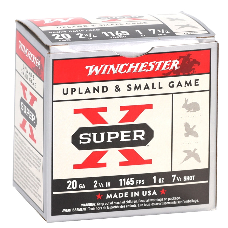 Winchester Super-X Heavy Game Load 20 Gauge Ammo 2 3/4"1oz. #7.5 Shot 250 Round Case