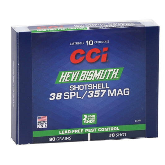 CCI Pest Control HEVI-Bismuth 357 Magnum/38 Special Ammo 80 Grain #8 Shot