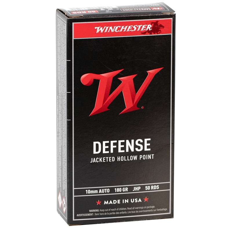 Winchester Defense 10 mm Ammo 180 Grain Jacketed Hollow Point