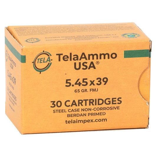 TelaAmmo 5.45x39mm Ammo 65 Grain Full Metal Jacket Steel Case