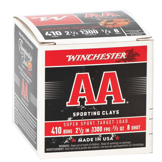 Winchester AA Super Sport Sporting Clays 410 Ammo 2 1/2" 1/2 oz. #8 Shot