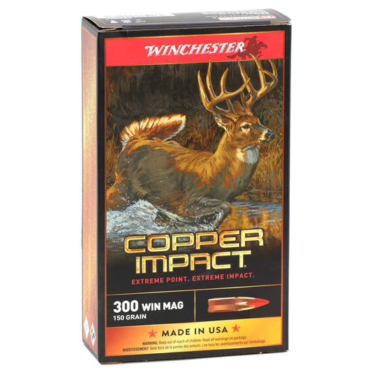 Winchester Copper Impact 300 Winchester Magnum Ammo 150 Grain Polymer Tip