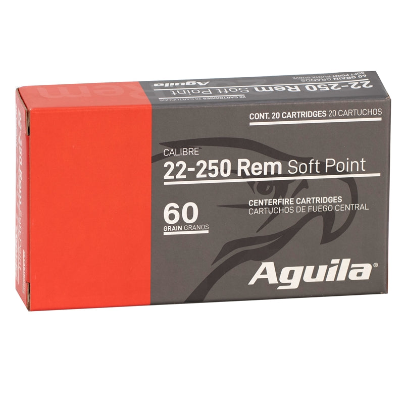 Aguila InterLock 22-250 Remington Ammo 60 Grain Soft Point Boat Tail