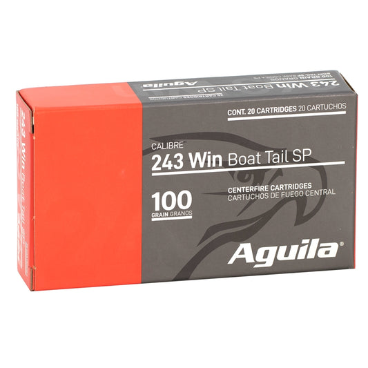 Aguila InterLock 243 Winchester Ammo 100 Grain Boat Tail Soft Point