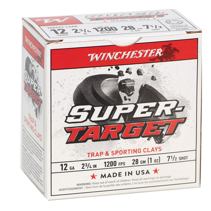 Winchester Super-Target 12 Gauge Ammo 2-3/4" 1oz #7.5 Lead  Shot