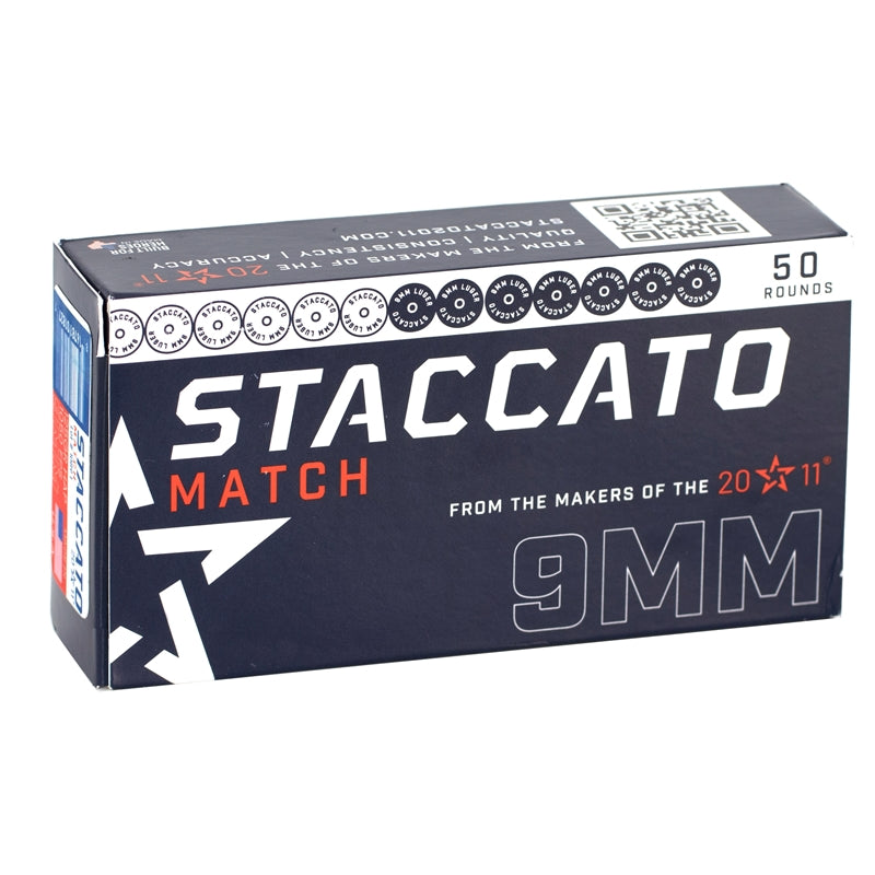 Staccato Match 9mm Luger Ammo 125 Grain Hornady Action Pistol