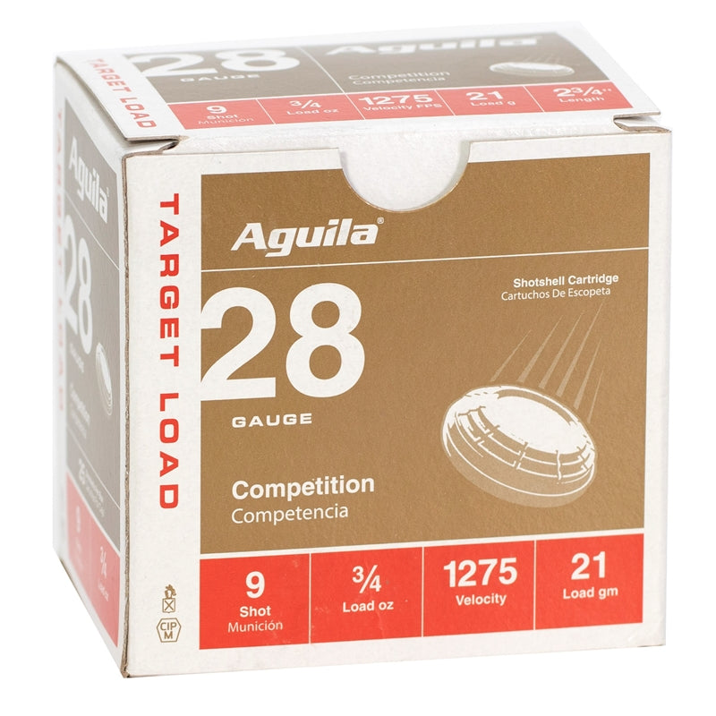 Aguila Target Load 28 Gauge Ammo 2 3/4" 3/4 oz #9 Lead Shot