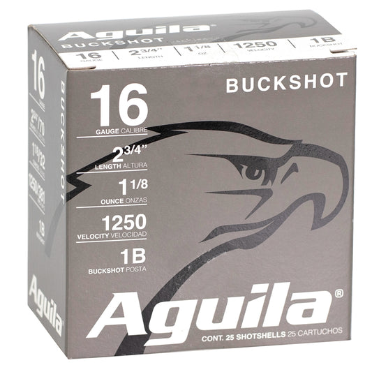 Aguila High Velocity 16 Gauge Ammo 2-3/4" 1 1/8 oz #1 Buckshot