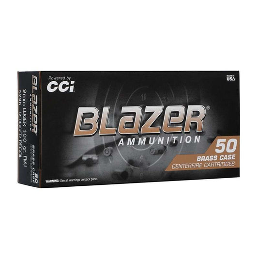 CCI Blazer Brass 9mm Luger Ammo 100 Grain Full Metal Jacket