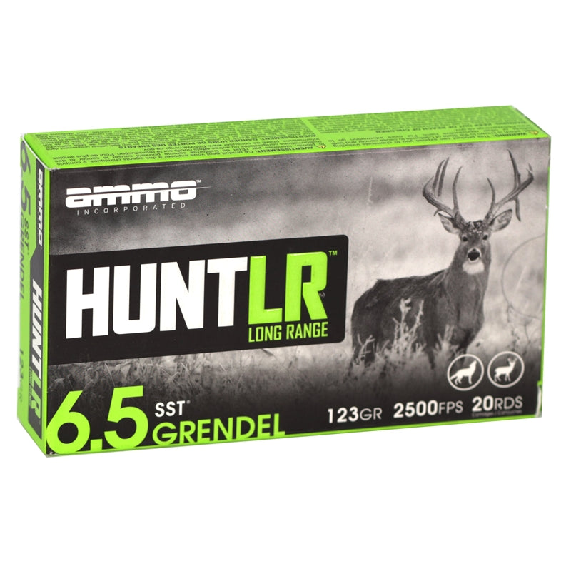 Ammo Inc Hunt LR 6.5mm Grendel Ammo 123 Grain SST