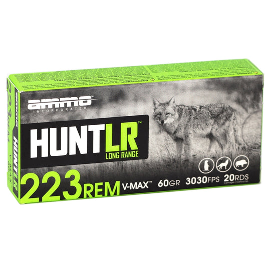 Ammo Inc Hunt LR 223 Remington Ammo 60 Grain V-Max Polymer Tip