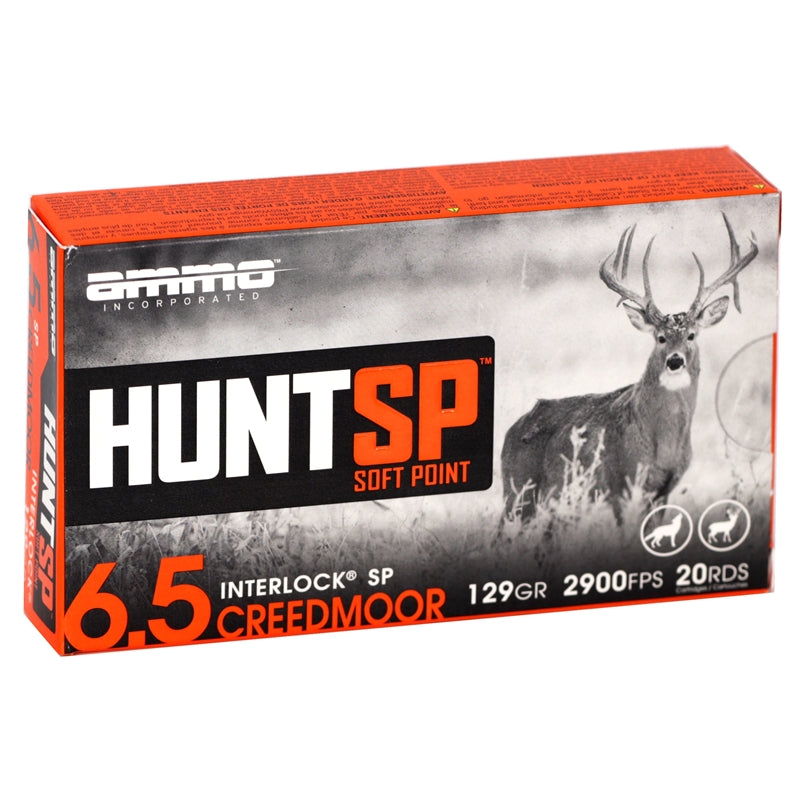 Ammo Inc Hunt SP 6.5 Creedmoor Ammo 129 Grain InterLock