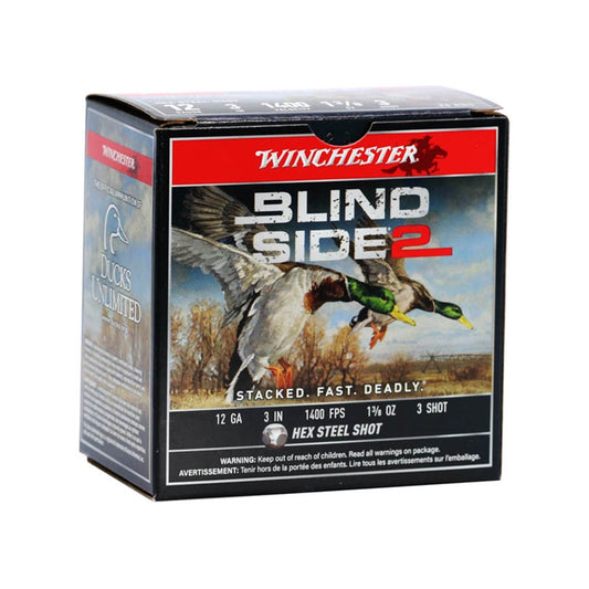 Winchester Blind Side 2 12 Gauge Ammunition 3" 1 3/8oz. #3 Hex Steel Shot - XBS1233