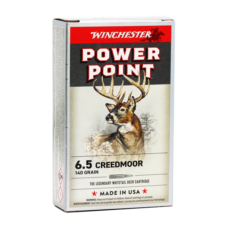 Winchester Power Point 6.5 Creedmoor Ammunition 140 Grain Jacketed Soft Point - X652