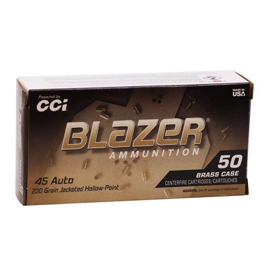 CCI Blazer 45 ACP Auto Ammunition 230 Grain Jacketed Hollow Point - 5245