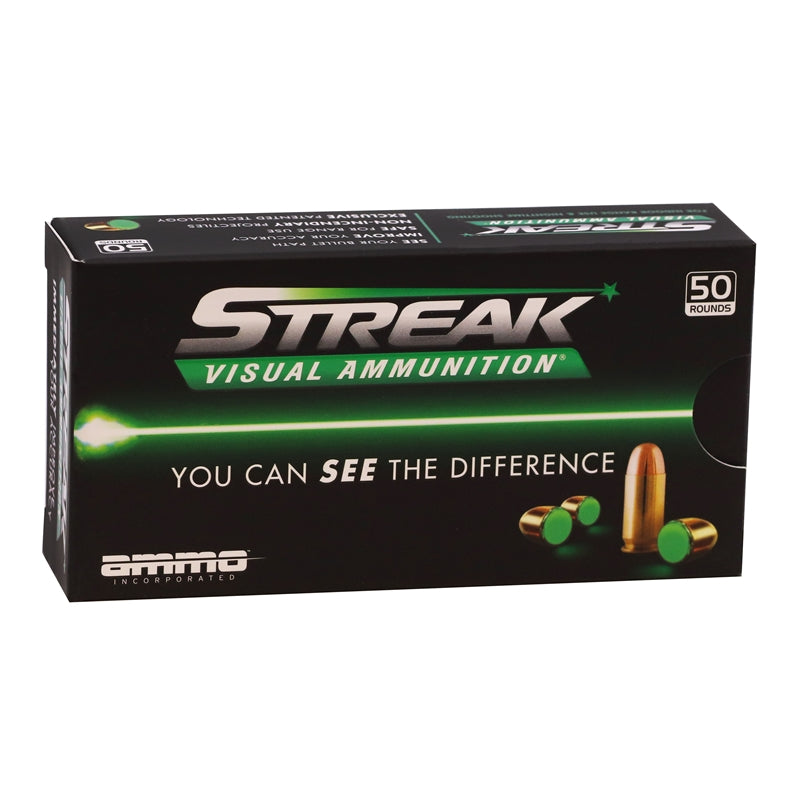 Ammo Inc Streak 9mm Ammunition 124 Grain Total Metal Case - 9124TMC-STRK-GRN-50