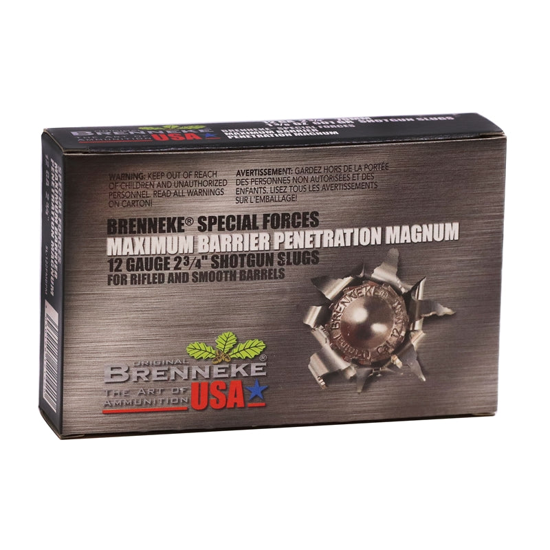 Brenneke Special Forces Maximum Barrier Penetration Magnum 12 Gauge Ammunition 2 3/4" 1 3/8 oz Slug - SL-122FMBPM