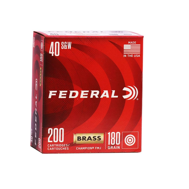 Federal Champion Training 40 S&W Ammunition 180 Grain Full Metal Jacket - WM52232