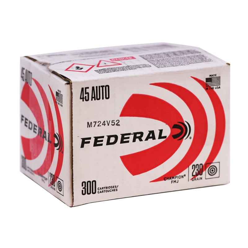 Federal Champion Training 45 ACP Ammunition 230 Grain Full Metal Jacket - C45230A300