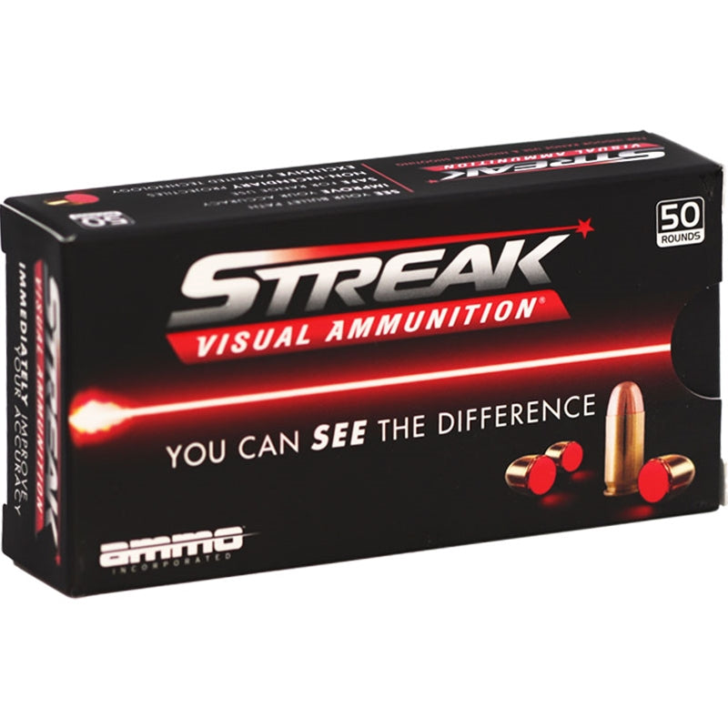 Ammo Inc. Streak 9mm Ammunition 124 Grain Total Metal Case - 9124TMC-STRK-RED-50