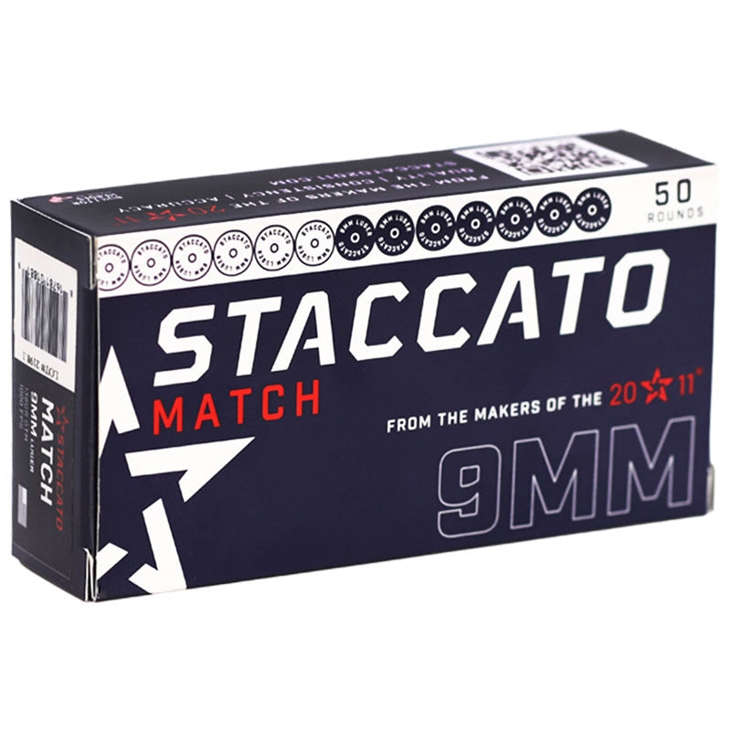 Staccato Match 9mm Ammunition 136 Grain Open Tip Match - 919-MATCH136-STAC-M-ECOM