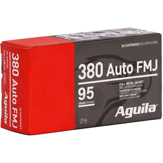 Aguila 380 ACP Auto Ammunition 95 Grain Full Metal Jacket - 1E802380