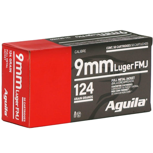 Aguila 9mm Luger Ammunition 124 Grain Full Metal Jacket - 1E092211