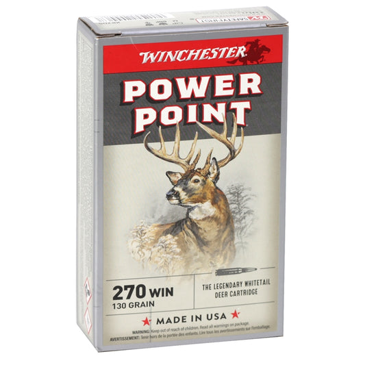 Winchester Power Point 270 Winchester Ammo 130 Grain Soft Nose Jacket