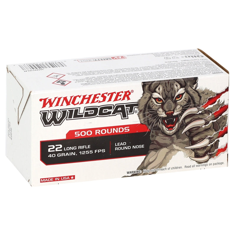 Winchester Wildcat 22 Long Rifle Ammo 40 Grain LRN 500 Rounds