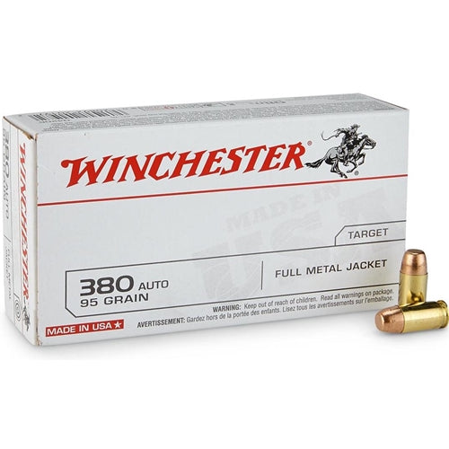 Winchester USA 380 ACP AUTO 95 Grain Full Metal Jacket