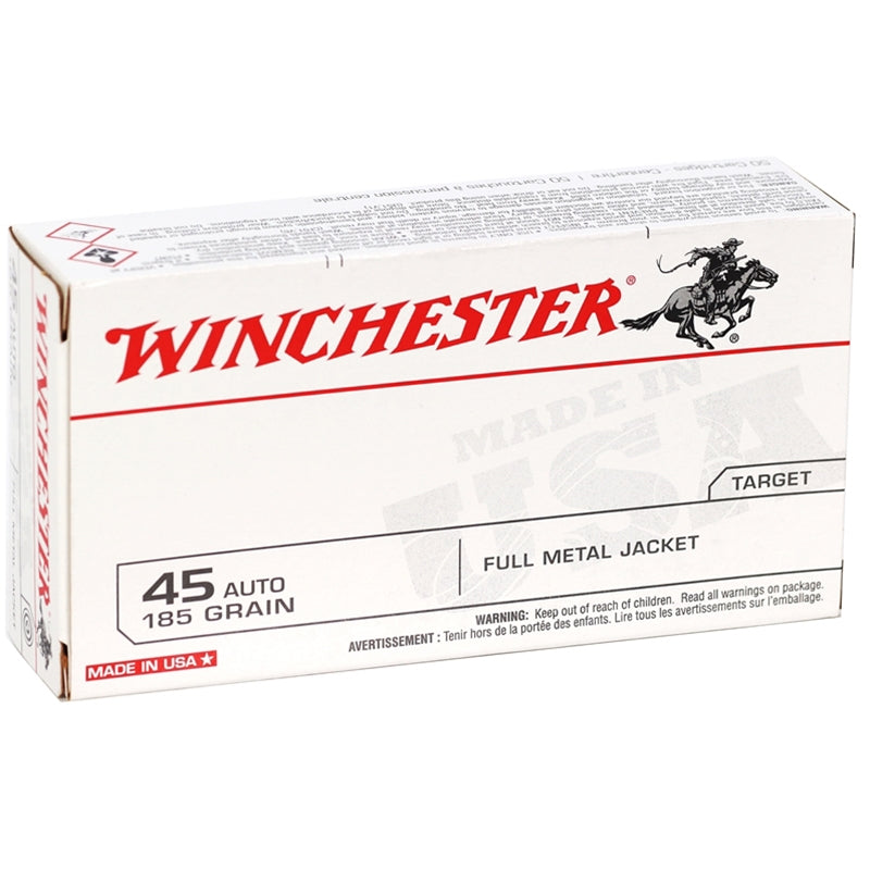 Winchester USA 45 ACP AUTO Ammo 185 Grain Full Metal Jacket