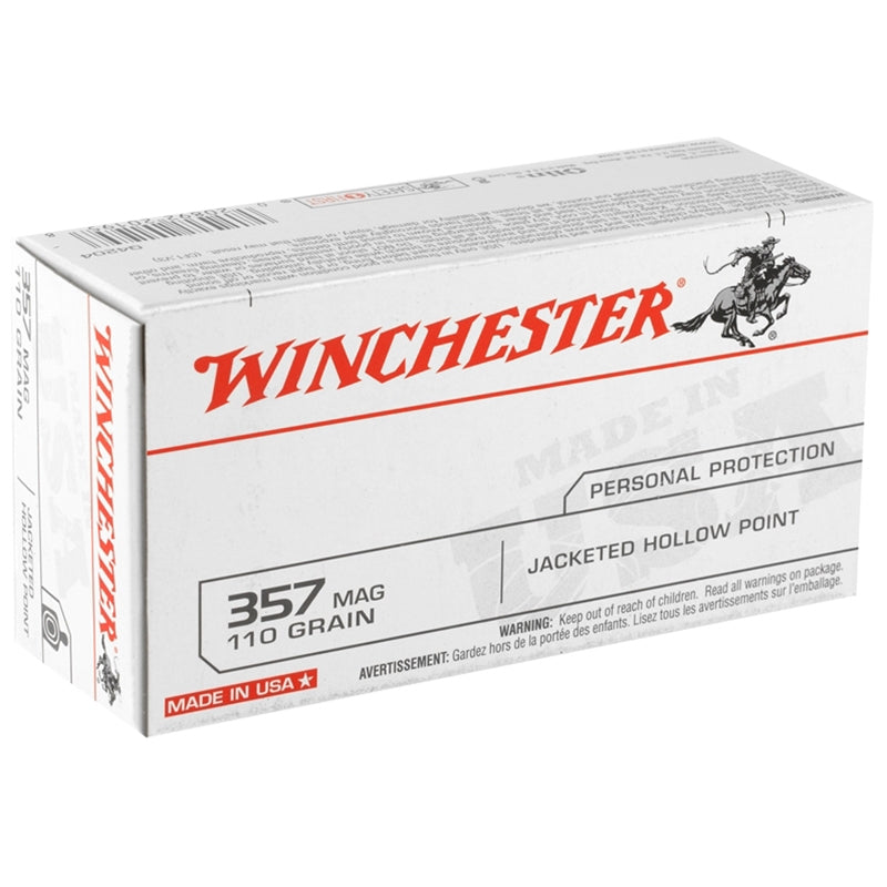 Winchester USA 357 Magnum 110 Grain Jacketed Hollow Point