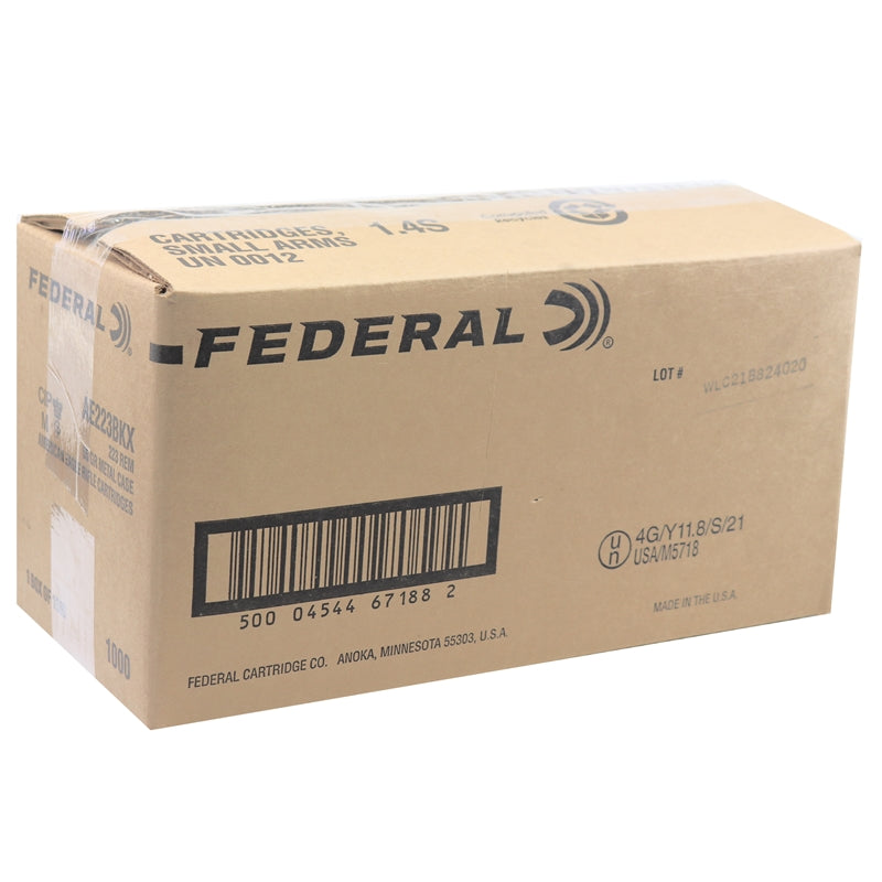 Federal American Eagle 223 Remington Ammo 55 Grain FMJ Bulk 1000 Rounds