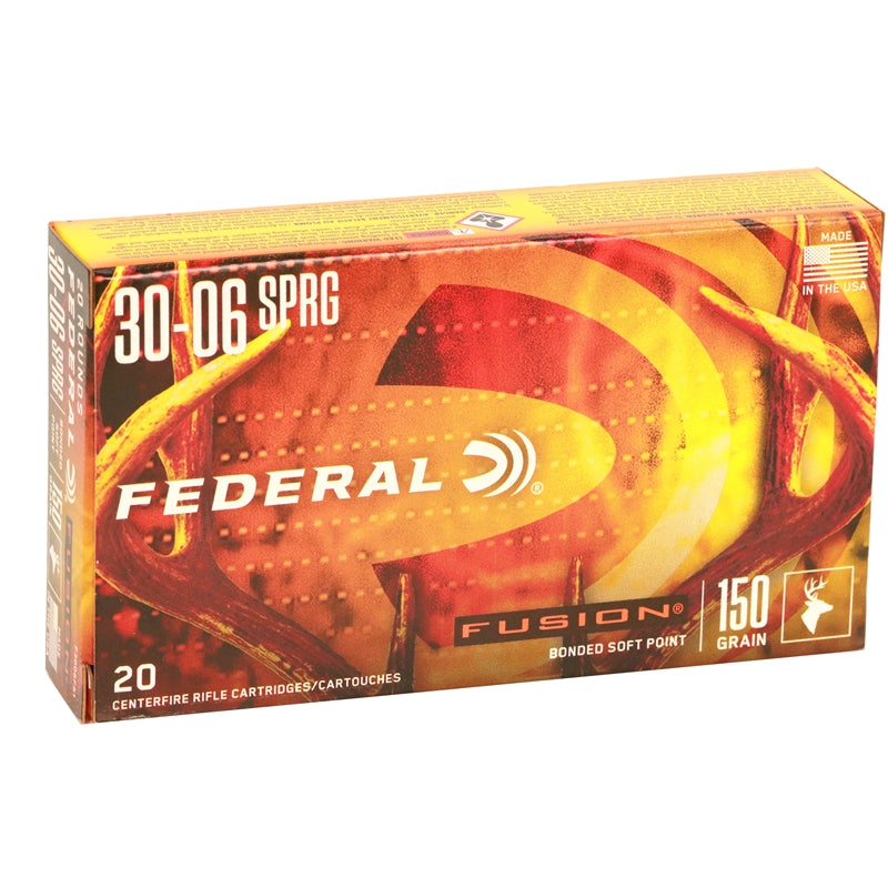 Federal Fusion 30-06 Springfield Ammo 150 Grain Spitzer Boat Tail