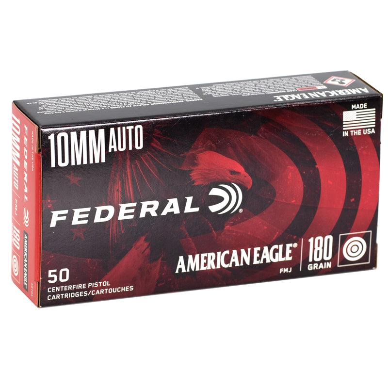 Federal American Eagle 10mm Auto Ammo 180 Grain Full Metal Jacket