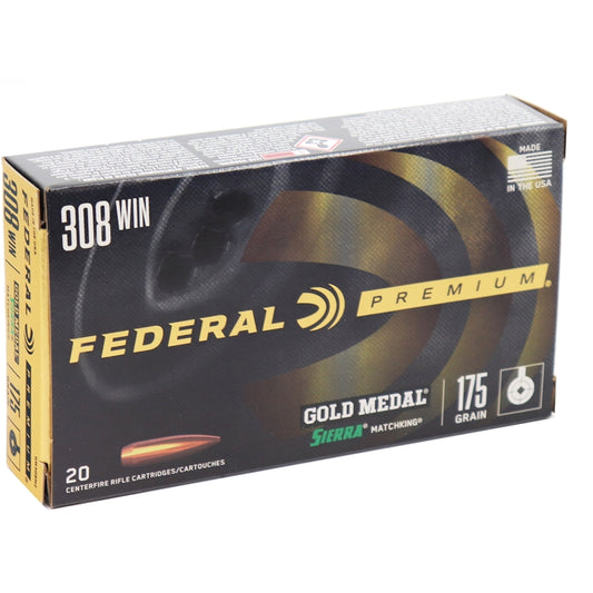 Federal Gold Medal 308 Winchester Ammo 175 Grain Sierra MatchKing Hollow Point