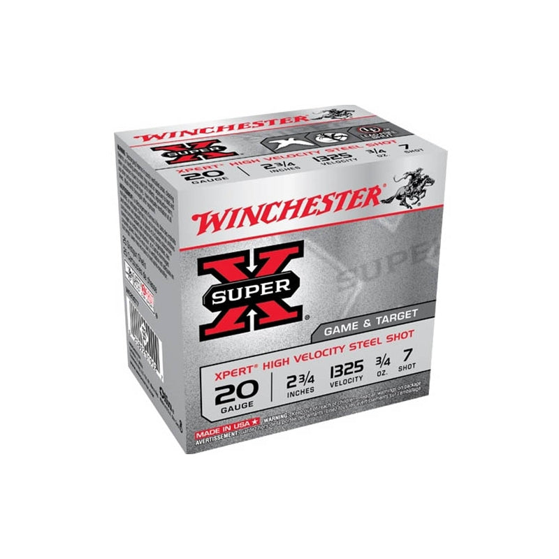 Winchester Expert Small Game 20 Gauge Ammo 2 3/4"-1oz. Steel #7 Shot Box of 25 Rounds