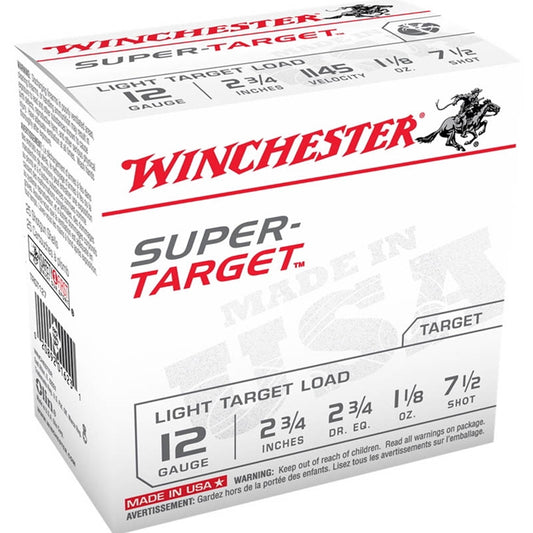 Winchester Super Target 12 Gauge Ammo 2 3/4" 1 1/8oz. #7.5 Shot 250 Rounds