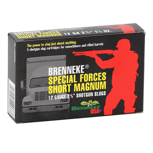 Brenneke USA Special Forces Short Magnum 12 Gauge Ammo 2-3/4" 1-1/4 oz Lead Slug