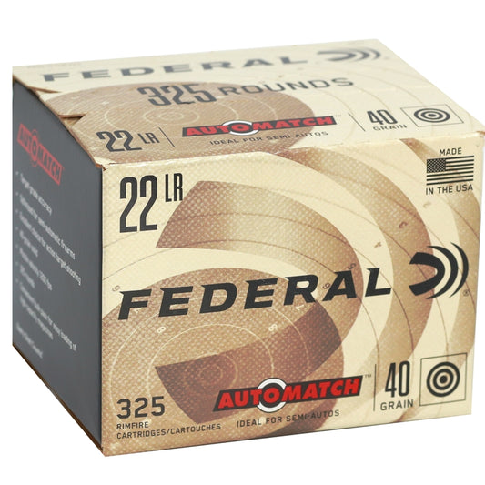 Federal AutoMatch 22 Long Rifle Ammo 40 Grain Lead Round Nose 325 Rounds