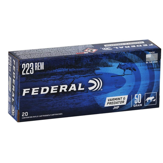 Federal American Eagle Varmint and Predator 223 Remington Ammo 50 Grain Jacketed Hollow Point