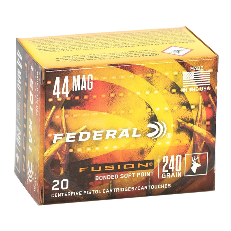 Federal Fusion 44 Remington Magnum Ammo 240 Grain Bonded Soft Point