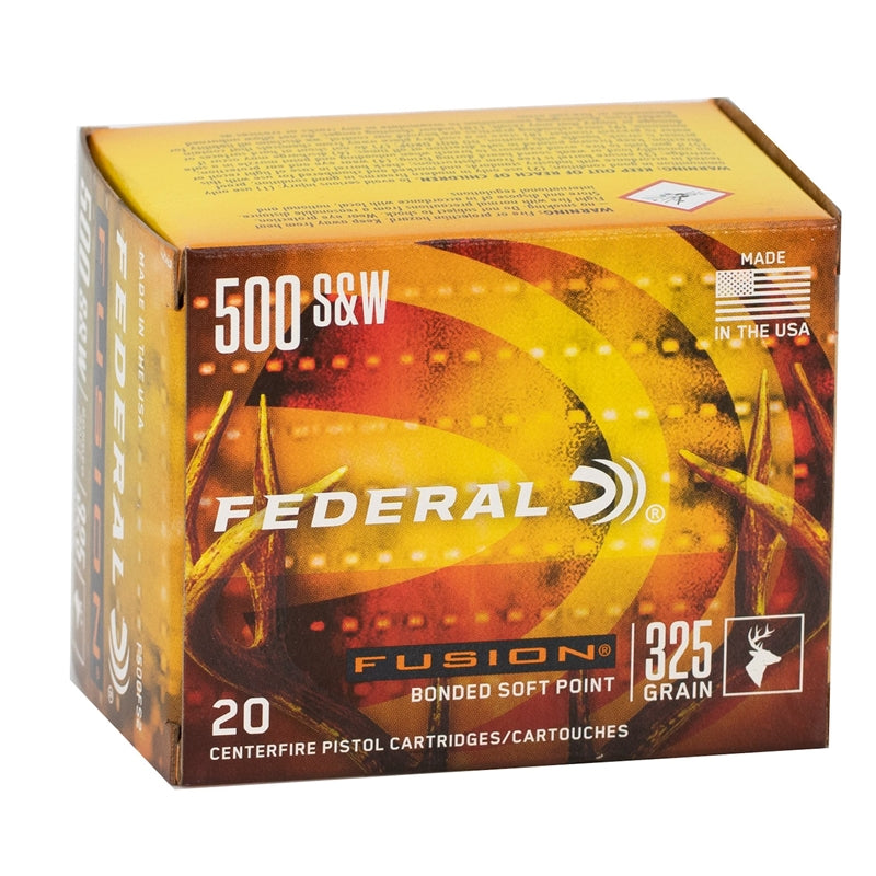 Federal Fusion 500 S&W Magnum Ammo 325 Grain Bonded Soft Point