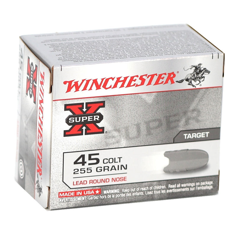 Winchester Super-X 45 Long Colt Ammo 255 Grain Lead Round Nose